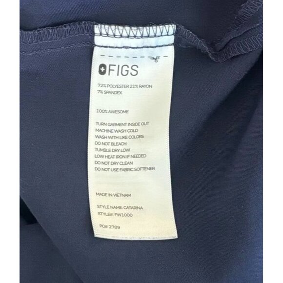 FIGS Scrub Top Womens Size XXL Navy Blue Caterina Technical Medical Nurse - Picture 6 of 6